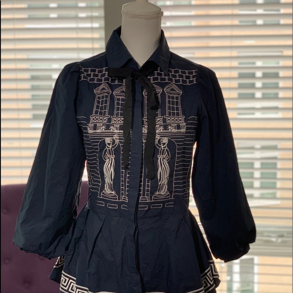 Navy Blue peplum top